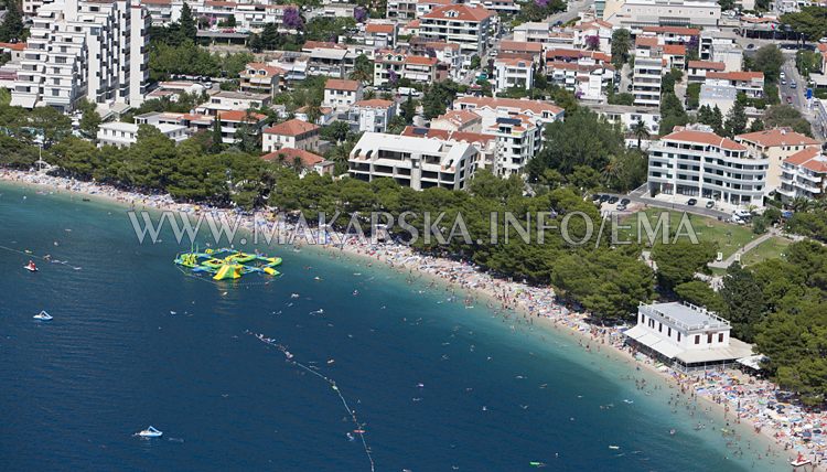 Makarska beach panoramic view