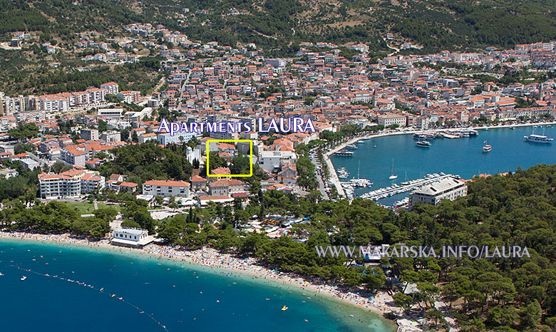 apartments Laura, Makarska - position, aerial view