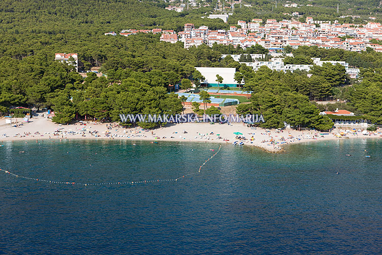 Makarska beach - summer aerial panorama