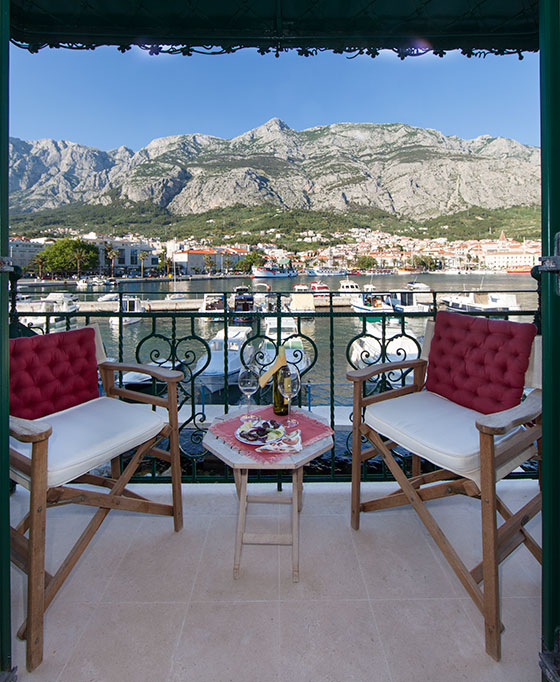 Makarska, apartments Nada - amazing panorama on city, harbour, Biokovo