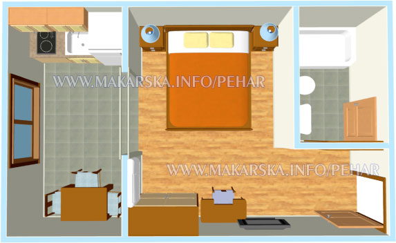 apartments Lidija Pehar, Makarska, plan