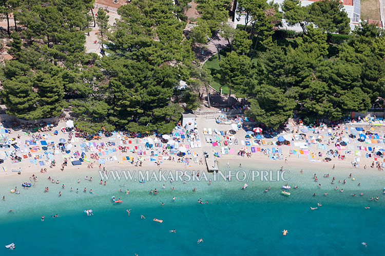 Beach in Makarska - aerial photo