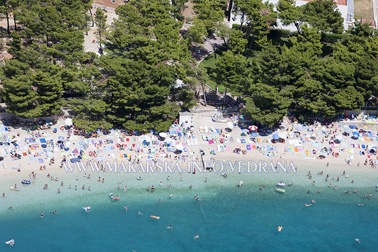 aerial view of Makarska beach